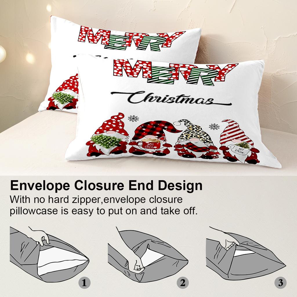 3pcs/set Christmas Reindeer Snowman Bedding Set Includes 1 Duvet Cover And 2 Pillowcases Soft And Skin-Friendly