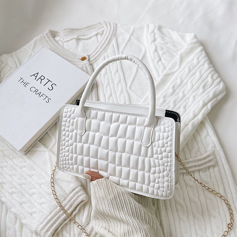 Yankee Color Collision Retro Small Square Bag, New Fashion Simple Fashion Chain Shoulder Crossbody Handbag