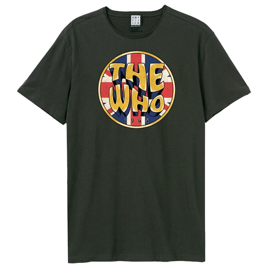 Amplified Unisex Adult Union Jack Circle The Who T-Shirt M charbon de bois