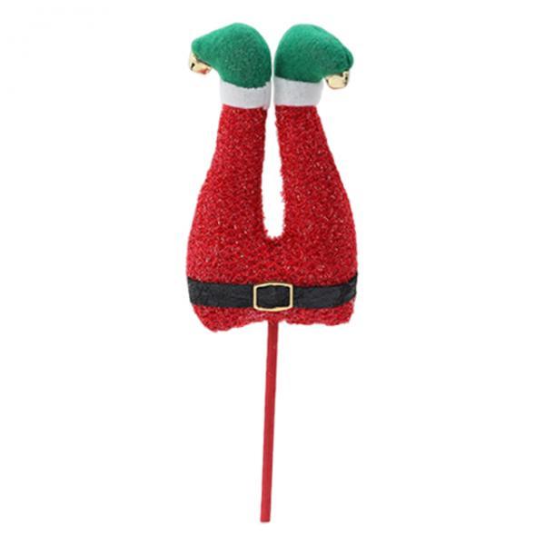 Elf Leg Pick Christmas Tree Decoration Home Party Plush Stuffed Tree Topper