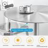 Homlly Tonii Stainless Steel Round Slim Table (40-70cm Diameter)