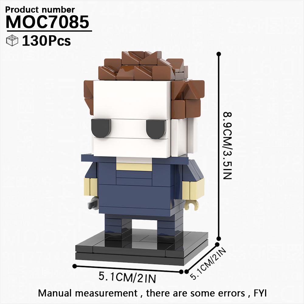 MOOXI New Halloween Horror Movie Games BrickHeadzed Children Toy MOC Brick Gift Assembly Model Kit For Adults Building Block Set