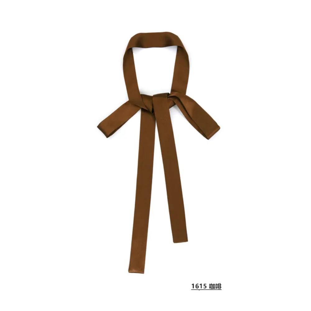 Narrow Long Silk Scarf Solid Color Women's Tie Scarf A Must-have for Pairing with a White Shirt Ladies Belt Skinny Ribbon Scarf