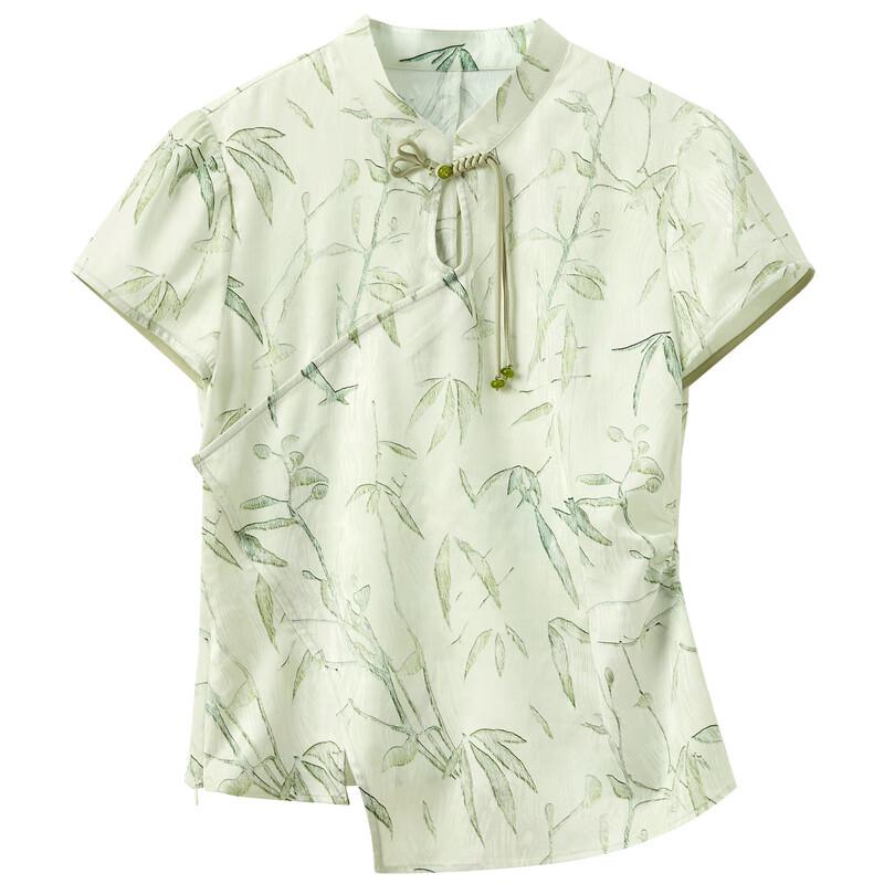 Sancai New Chinese Style Jacquard Print Blouse