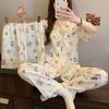 Japanese Doll Collar Cloud Cotton Pajamas Women'S Summer Cartoon Small Fresh Short-Sleeved Loungewear Three-Piece Set