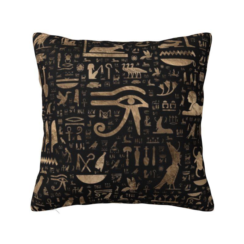 Nordic Egyptian Cats And Ankh Cross Cushion Cover for Sofa Velvet Ancient Egypt Throw Pillow Case for Living Room