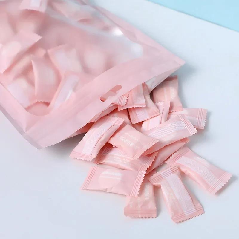 

Одноразовое полотенце для сжатого портативного путешествия нетканое полотенце влажная салфетка для улицы влажная салфетка конфетное полотенце носовой платок 20 PCS розовый