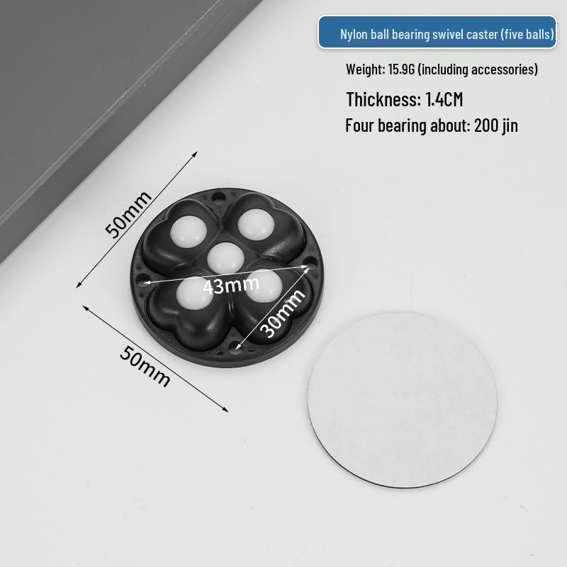 Cicha Samoprzylepna Podstawa Mobilna: Uniwersalne kółko bez wiercenia z pogrubionym łożyskiem kulkowym do użytku domowego