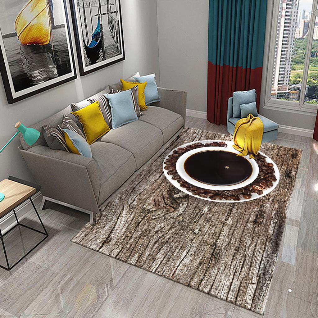 3D Print Coffee Breakfast Theme Carpet Creative Carpet Rug Living Room Bedroom Decor Kitchen Bathroom Non Slip Floor Mat Gifts