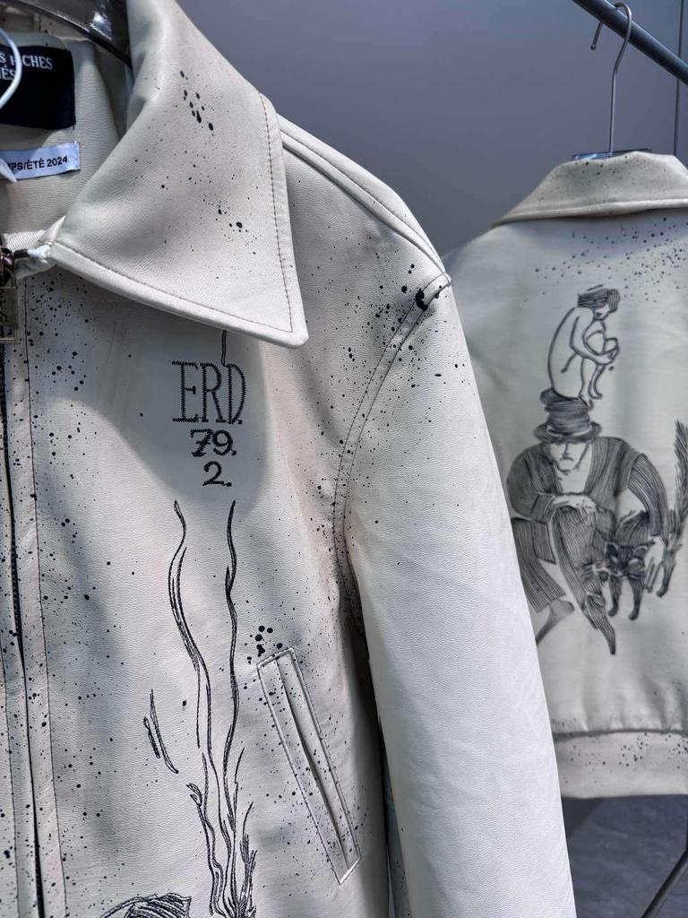 Giacca in Pelle d'Agnello Ricamata E@RD Autunno/Inverno 2025 - Collezione Ricca Melanconica