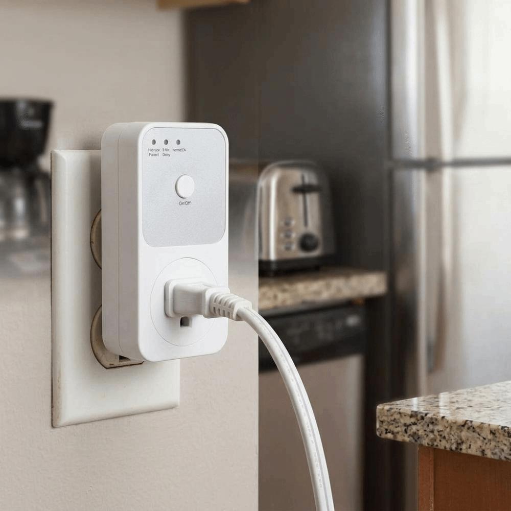 White Shell Refrigerator Protector High Low Voltage Plug Refrigerator Power Protection