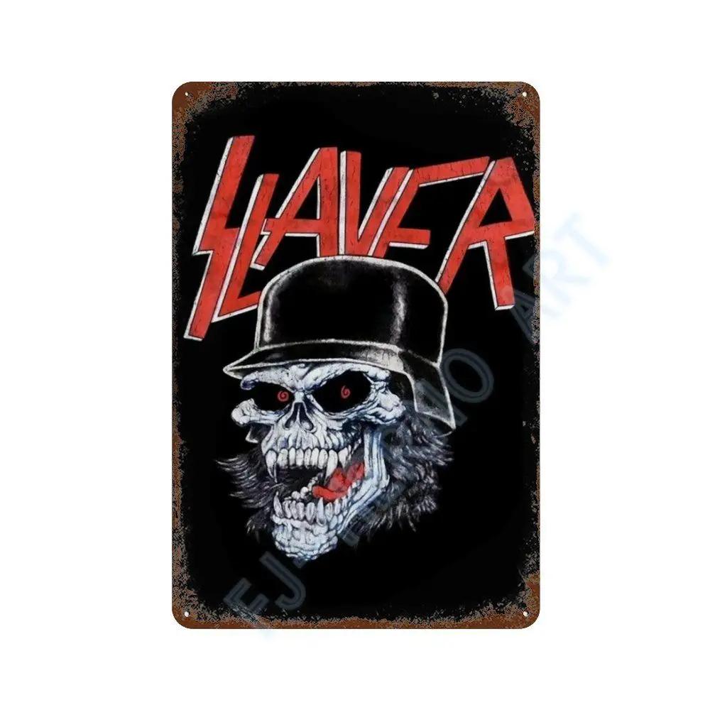 Vintage Slayer Heavy Metal Album Plakát Kovový Plechový Značka Deska Severské Nástěnné Umění Talíře pro Domácí Dekoraci Pokojů Dárky pro Kluuka