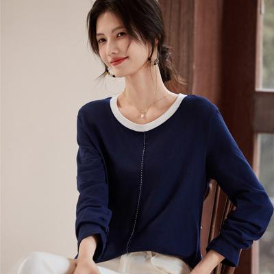 T-shirt Women's Long-sleeved Autumn Outfit New Fashionable Korean Loose T-shirt Simple and Versatile Top