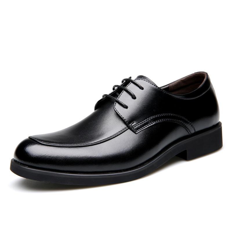 Spring New Men's Classic Business Dress Leather Shoes Cowhide Leather Shoes Casual Single Shoes Derby Men's Shoes