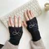 1Pair Warm Half Finger Gloves Can Write Students' Winter Touchscreen Gloves