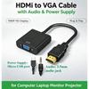 HDMI zu VGA Adapterkabel mit Audio und Stromversorgung für Fernseher und Computer
