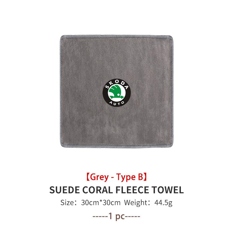 Rjhwp8 For Skoda Car Logo Wash Clean Towel Microfiber Cleaning Drying Clothl S Kodiaq Octavia 2 3 Yeti Karoq Rapid Fabia VII VRS