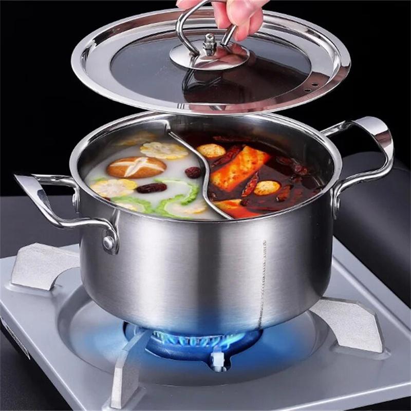 soup chafing dish one person household induction gas cooker restaurant non stick pot stainless steel small noodles hot pot