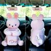 2 In1 Cute Cartoon Car Tissue Box With Ashcan Creative Plush Tissue Box Holder Auto Armrest Box Car Garbage Can for car interior