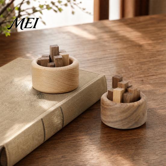 Natural Wood Aroma Diffuser Wooden Essential Oil Diffuser, Beech Aromatherapy Campfire Shaped Small Round for Home Offices Cars Yoga Rooms No Heat