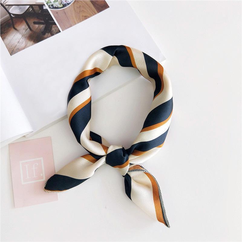 Square Silk Scarf Women Fashion Print Small Neck Scarfs Office Lady Hair Band Foulard Hand Kerchief Female Bandana Shawl
