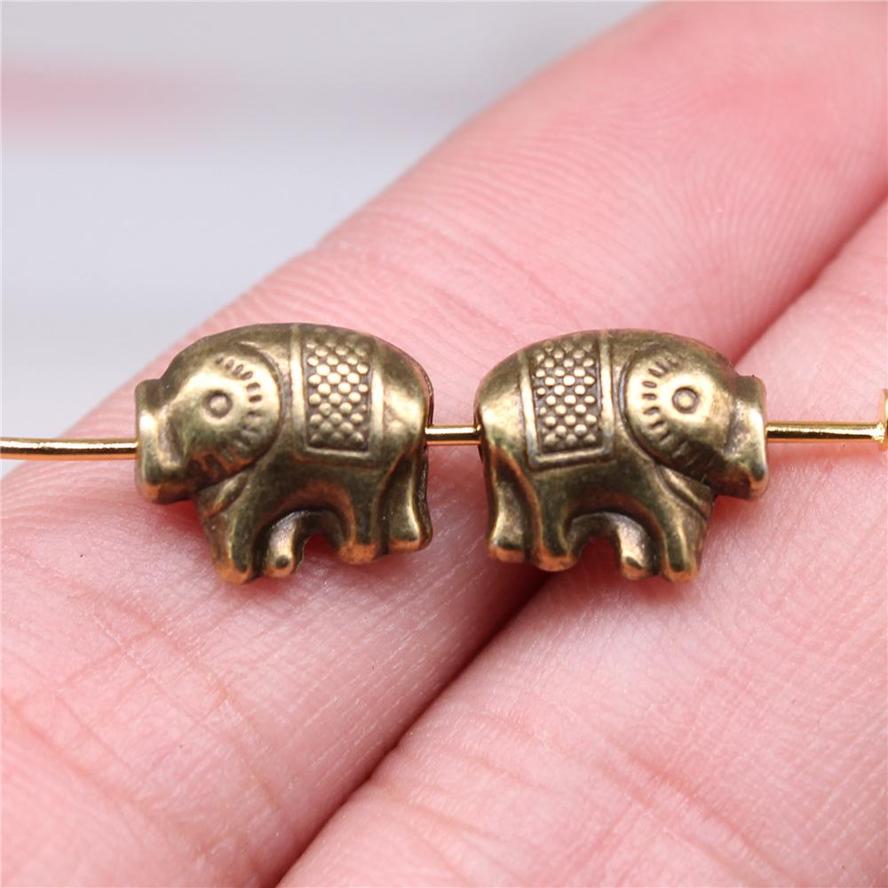 10pcs Ganesha Beads Elephant Beads For Jewelry Making Antique Gold Color Bronze Silver Color Pendants DIY Crafts Making Findings