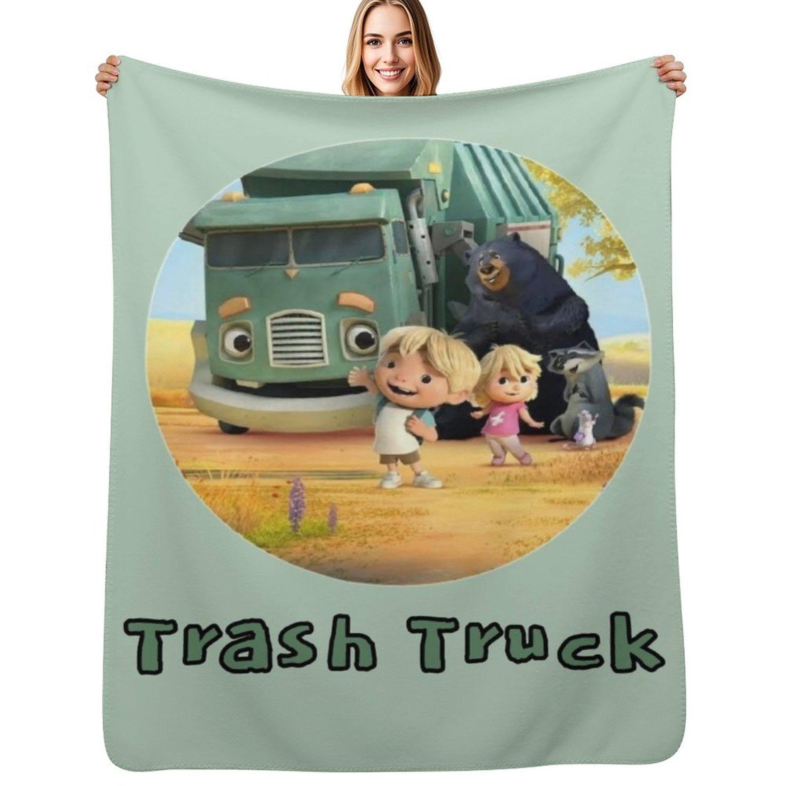 Trash Truck Netflix animation movie Throw Blanket Foldable Soft Warm Blanket for Outdoor Use Size: 75*100cm, Weight: 230 GSM