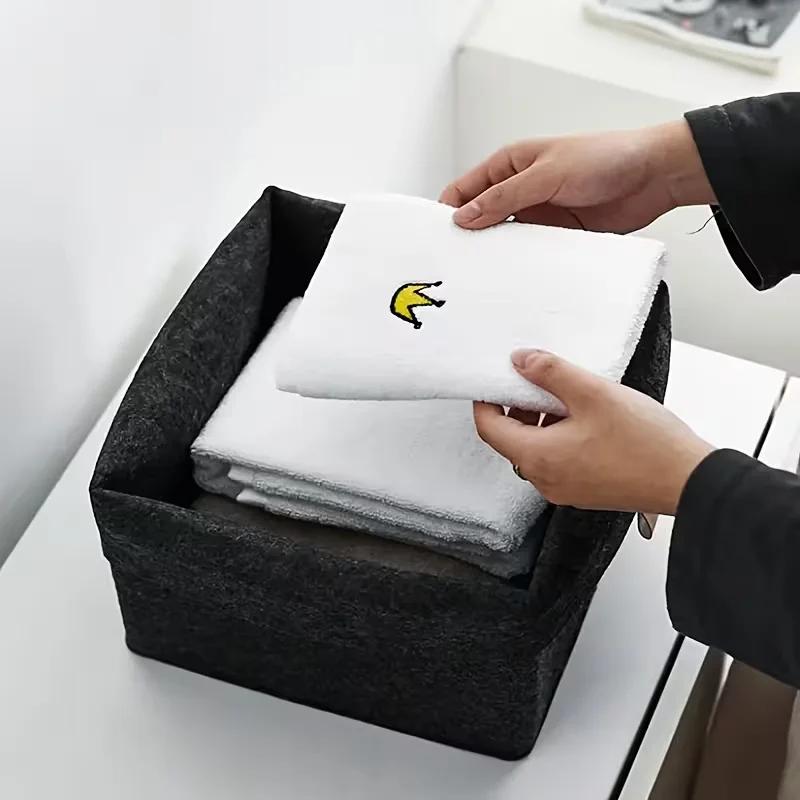 1-5PCS Desktop Organizer Basket Felt Storage Bin for Snacks and Sundries Home Office Desk Tidy Declutter Storage Box