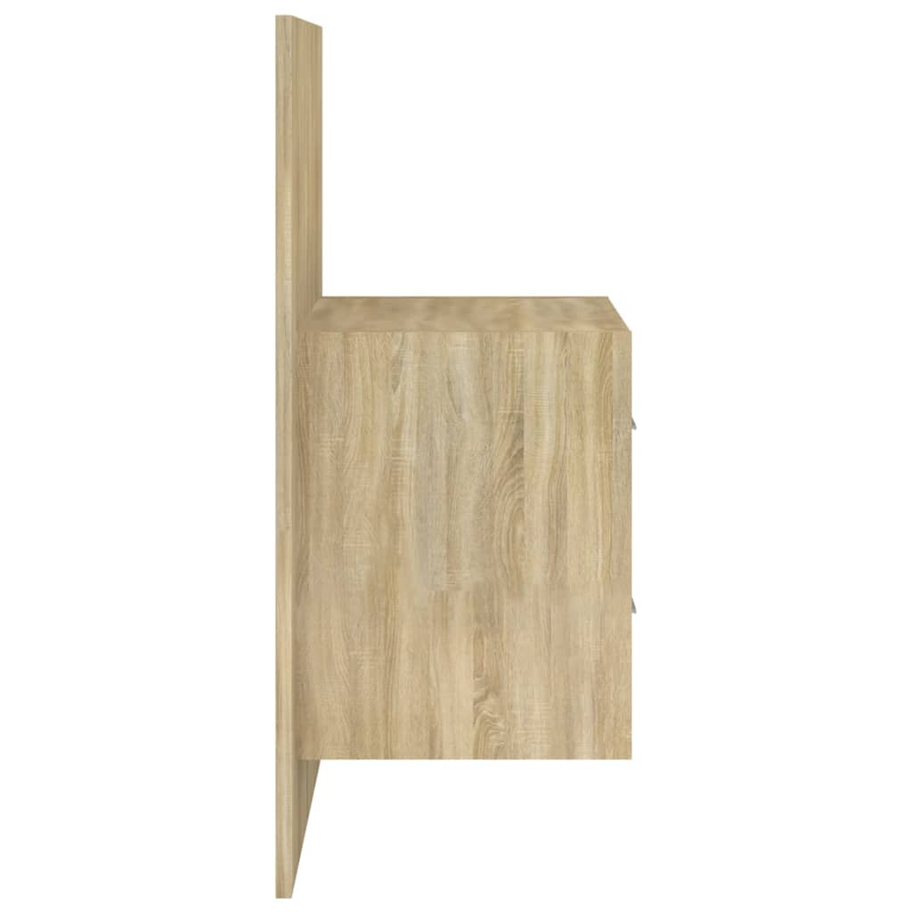 Bed Headboard with Nightstands Sonoma Oak Wood Based Material