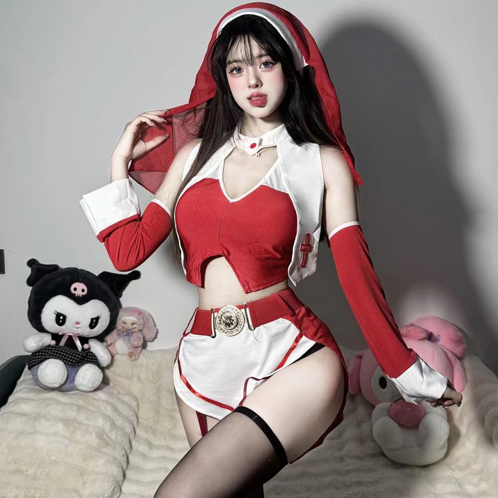 Sister Extremely set [YAISHN] Cosplay, Sexy, Open-chested, Nun, Cross, Sexy, Erotic, See-Through, Saint, Pastor, Missionary, Church, Choir, Cute,