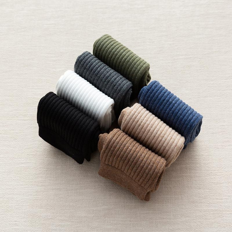 Socks Men'S Medium Tube Socks Spring And Autumn Men'S Socks Solid Color Cotton Socks Men'S Classic Sports And Leisure Business Socks Stockings