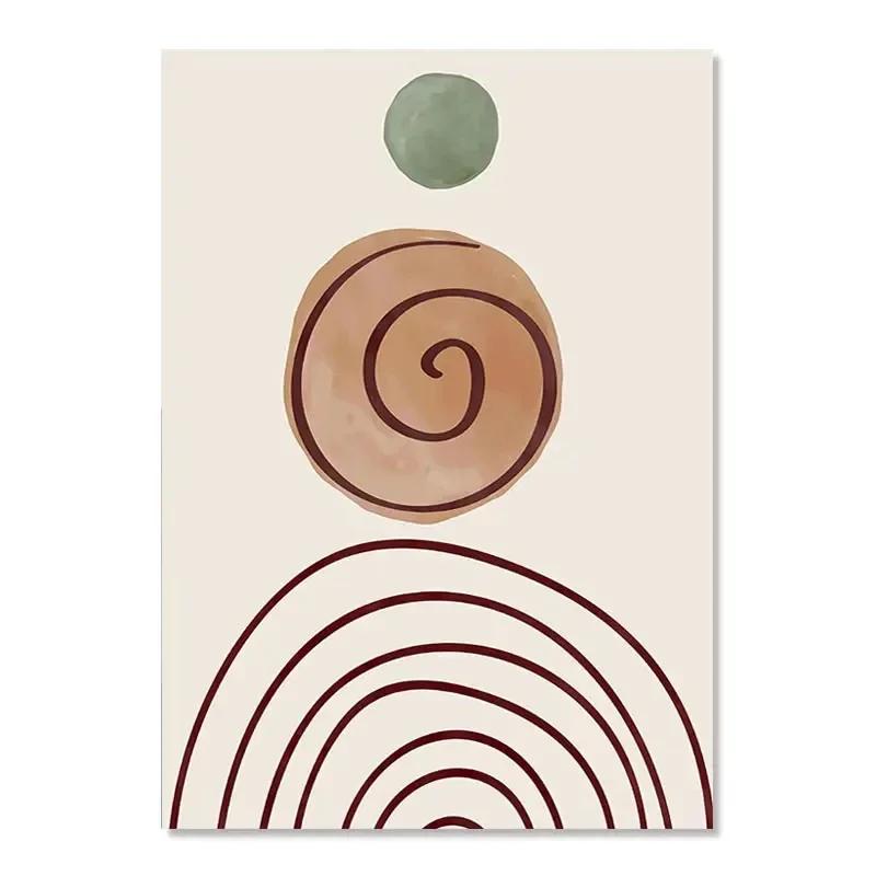 Boho Posters Abstract Geometry Line Leaves Sun Rainbow Boho Home Decor Nordic Canvas Painting Picture For Living Room Decor