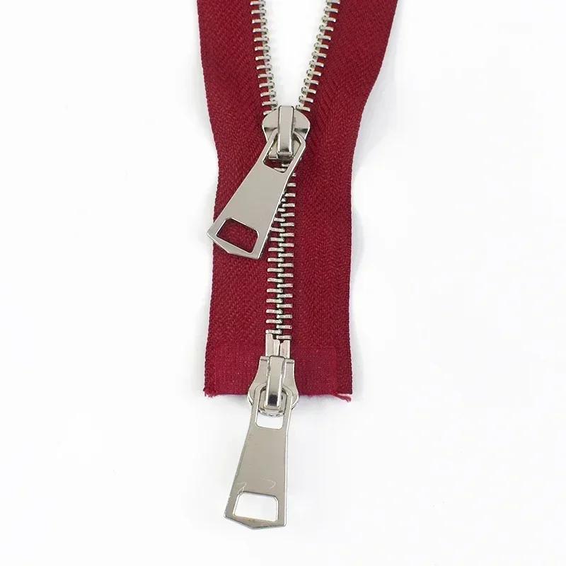 1-5 Stück 5# Metallreißverschlüsse 70/90/120cm Zweischieber Offener Reißverschluss für Daunenjacke Auto-Lock Reißverschluss Nähzubehör für Bekleidung