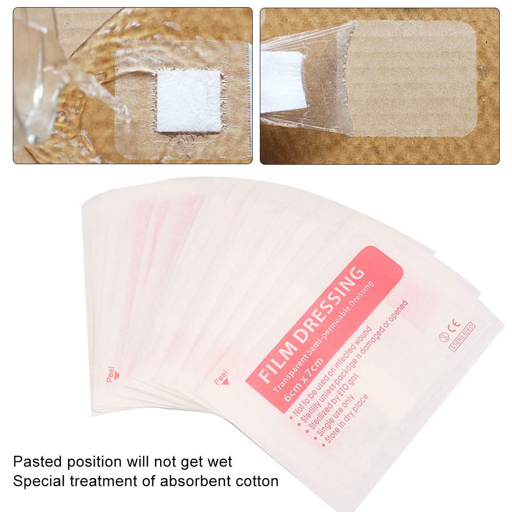 20pcs   box Adhesive Bandage Transparent Waterproof Wound  Plaster Wound Dressing6 x 7 cm   2.4 x 2.8 in