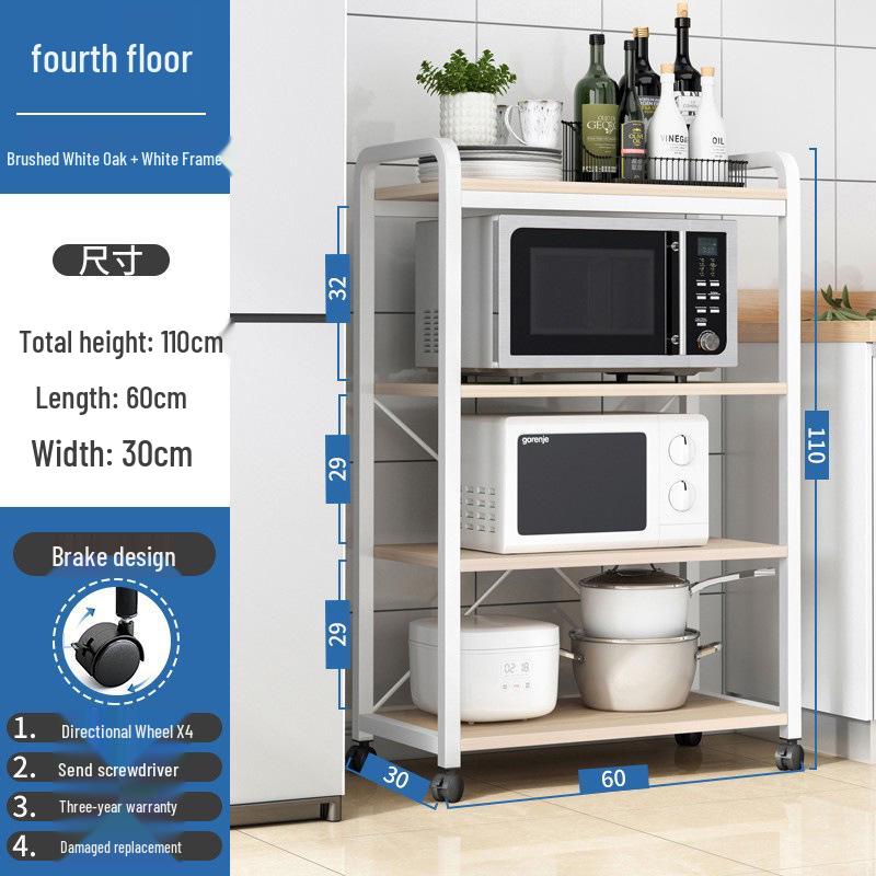 Freestanding Multi-Layer Kitchen Storage Rack for Microwave & Cookware