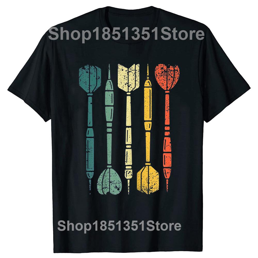 Retro Vintage Dartboard Dreams Darts Player Tee Tops Round Neck ShortSleeve Fashion Tshirt Clothing Casual Basic Tshirts