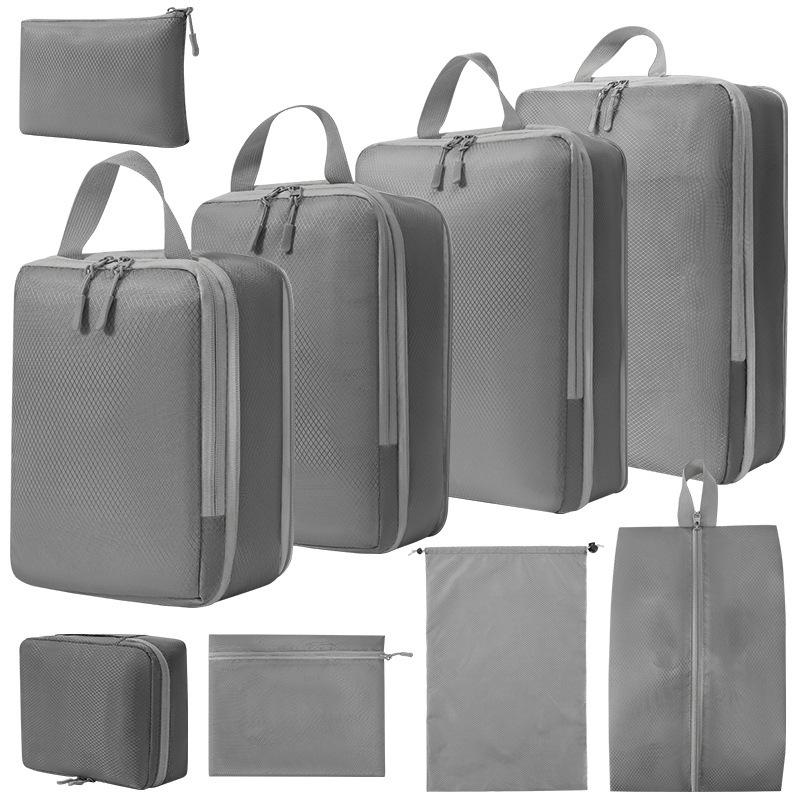 Compressed travel storage bag nine piece set for business travel clothing classification organization storage toiletries bag set