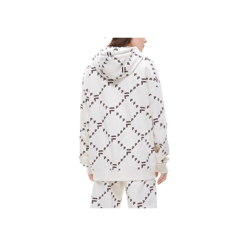 Fila Letter Print Casual Pullover Hoodie Unisex Tops Vintage-White T11U216205-CIV