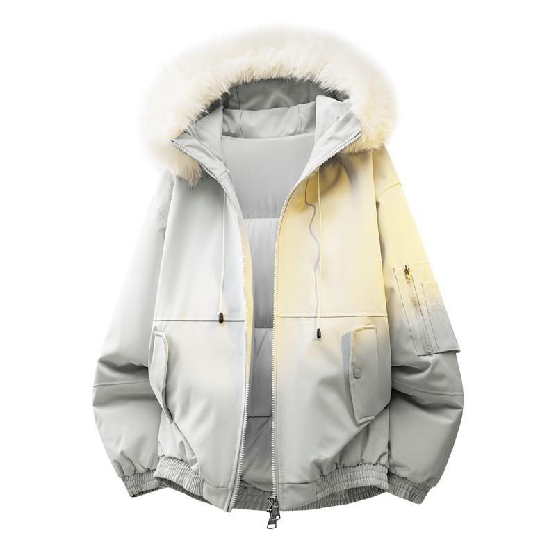 2026 Mens Womens Parka Coat Thick Hooded Winter Cotton Jacket Casual Loose Fit