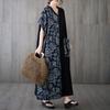 DIMANAF 2025 New Plus Size Summer Dress Women Vintage Printing Loose Casual Dress Long Linen Dress Maxi