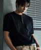 NODU Plain Henley Neck Short Sleeve Knit [Black]