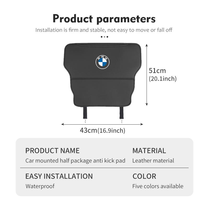 Car Seat Backrest Anti Kick Pad Rear Seat Storage Bag Accessories For BMW E90 E60 E46 E39 F30 F10 E87 X3 X4 X5 X1 G30 G20 cycr35