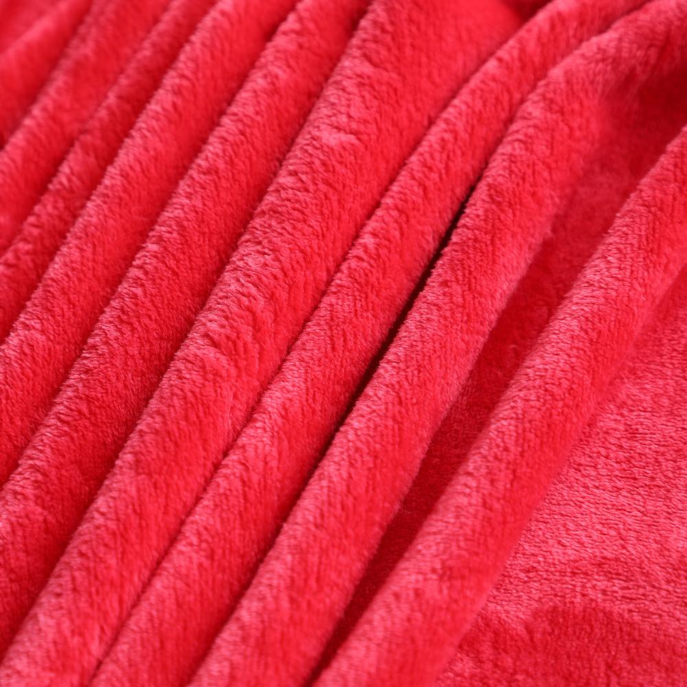 1pcs Soft Blankets Red Color Flannel 280GSM Warm Fleece Lightweight Throw Blanket for Couch , Bed, Sofa