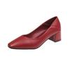 High Heel Shoes For Women With Square Toe And Chunky Heel For Office Wear