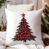 Christmas Pillows With Tree Deer Santa Truck Square Polyester Pillowcase, Modern Sofa Decorative Cushion Cover