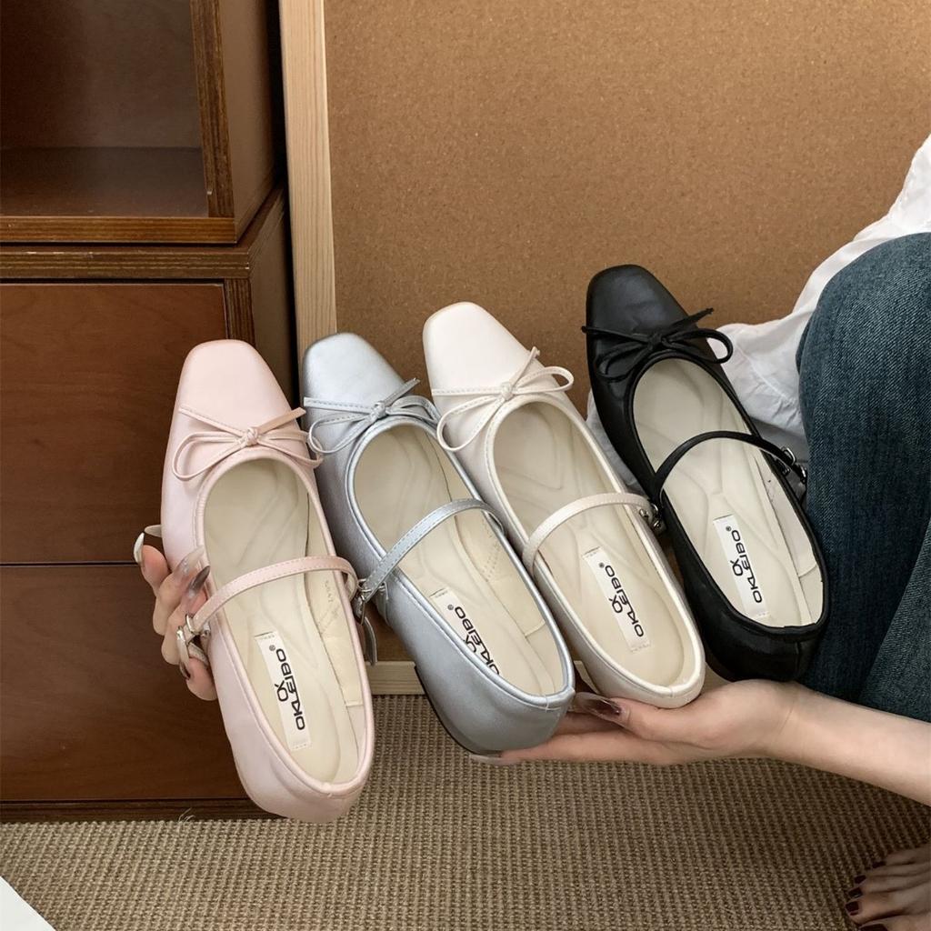 French evening breeze bow niche Mary Jane shoes women's 2025 autumn new thick heel with skirt single shoes ladyshoes