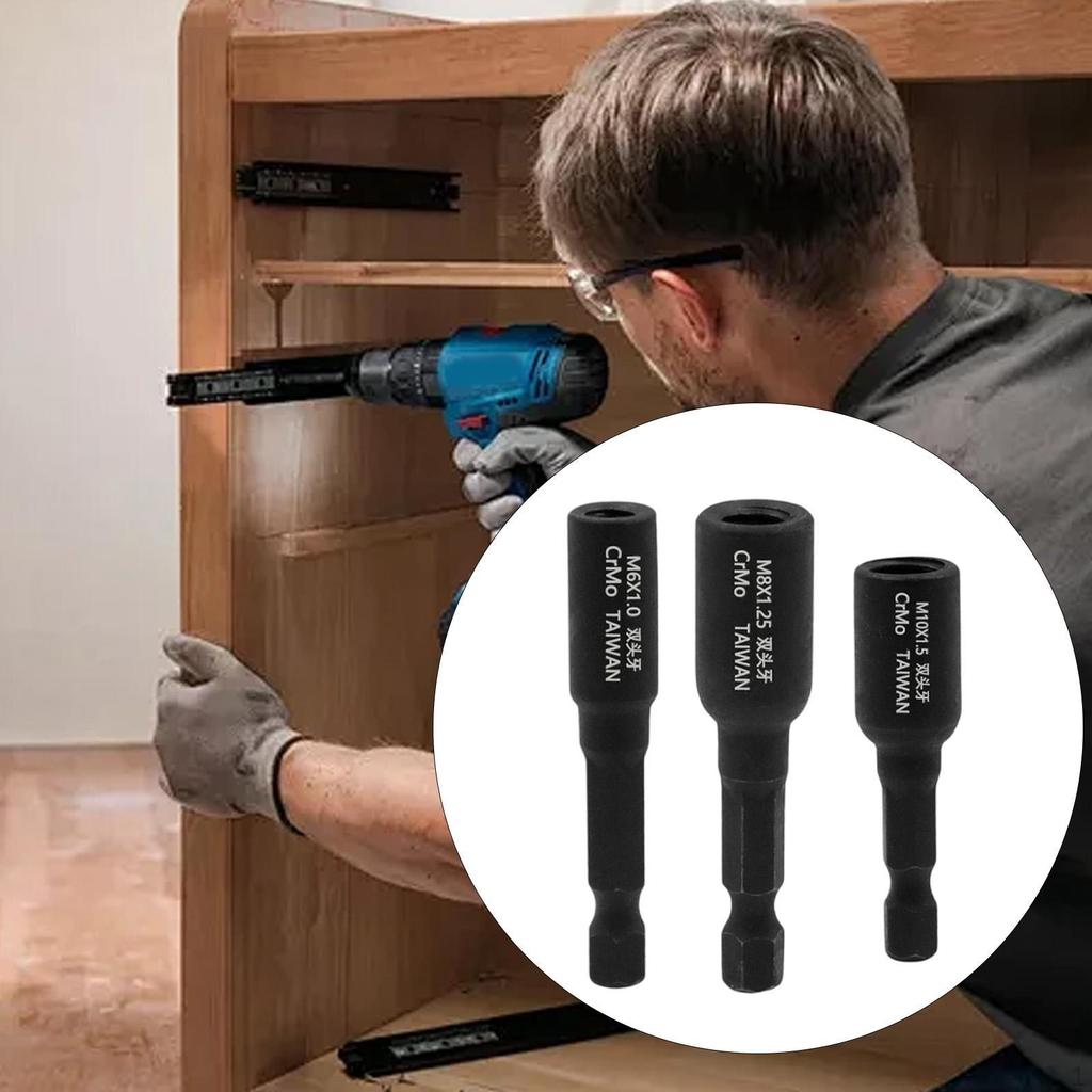 3 Stück Aufhängerbolzen-Einsätze Bohrschrauber-Bits für doppelseitige Schrauben Robust