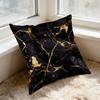Square Throw Pillow Black Gold Marble Pattern Decorative Cushion For Living Room Bedroom Window Seat