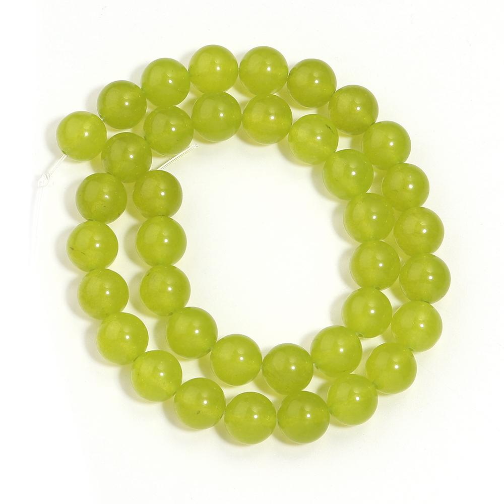 1 Strand 4/6/8/10mm Natural Olive Green Chalcedony Stone Beads Round Loose Jade Beads For Jewelry Making DIY Bracelet Necklace