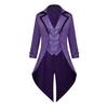 Men Tuxedo Gothic Style Slim Fit Tuxedo Jacket Lapel Long-Sleeved Suit Coat Retro Design Punk Mid-length Overcoat
